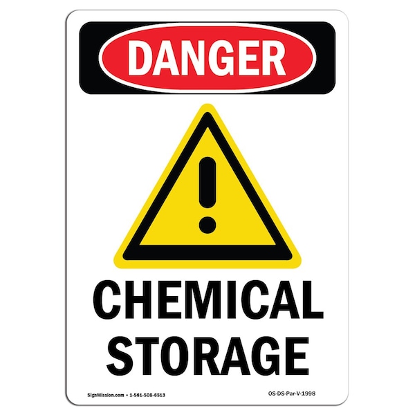 Safety Sign, OSHA Danger, 5" Height, Portrait, D-35-V-1998-10PK